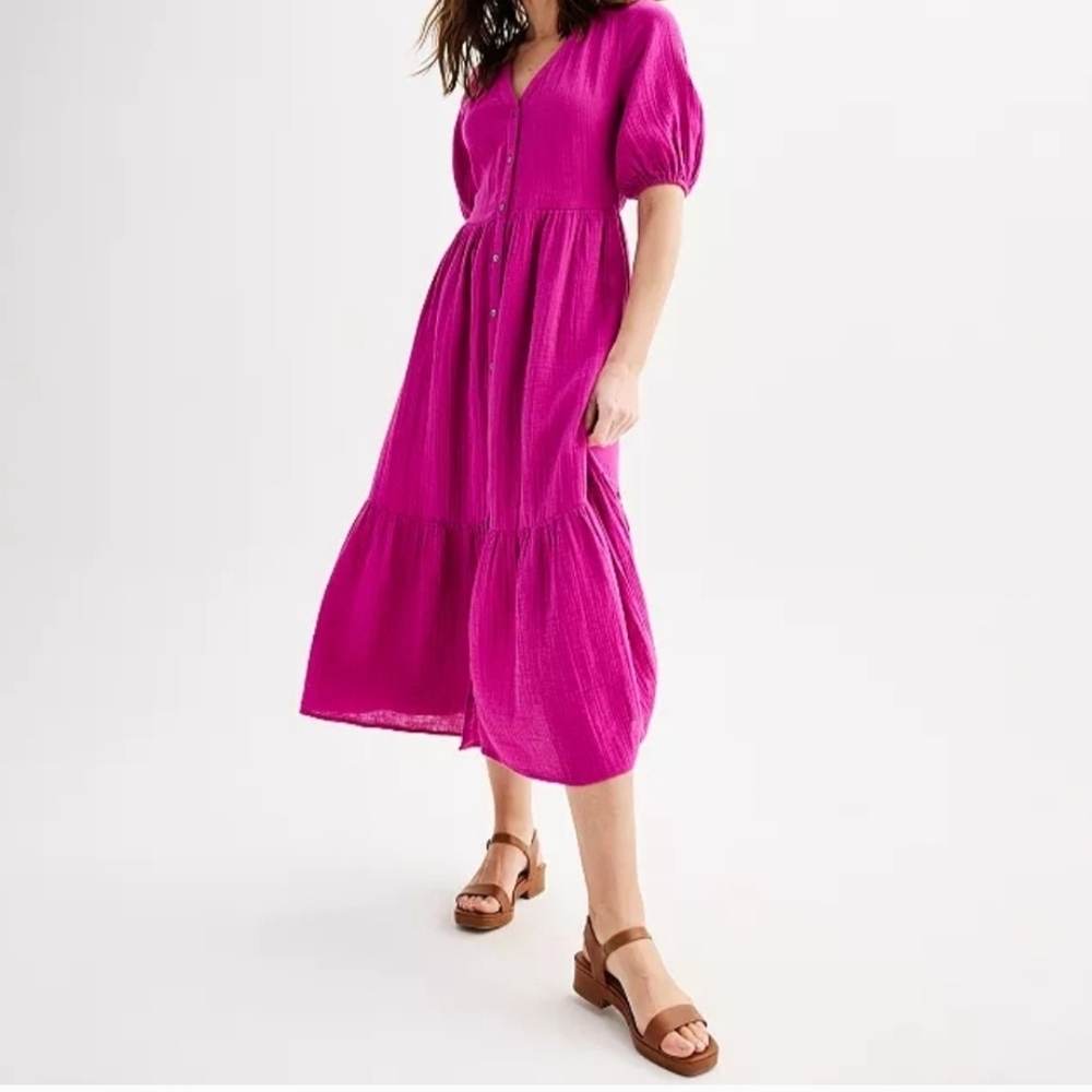 Sonoma Fuchsia Midi Dress